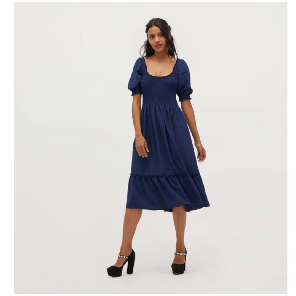BNWT Hill House Louisa Nap Dress in Navy Crepe Sx XL
